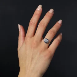 Outlet Pamono Art Deco Modern Sapphires Diamonds Platinum Ring