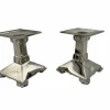 Pamono Art Deco Nickel-Plated Bronze Candlesticks, France, 1930, Set of 2> Candleholders