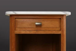 Pamono Art Deco Nightstand in Wood and Marble, 1930s><noscript><img width=