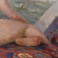 Pamono Art Deco Nude Woman, 20th Century, Oil on Panel, Framed><noscript><img width=