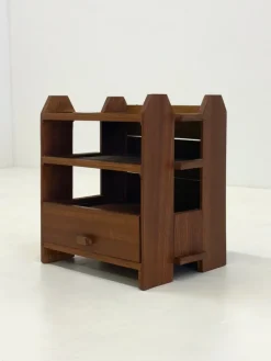 Pamono Art Deco Oak Bedside Table, 1970s><noscript><img width=