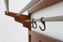 Pamono Art Deco Oak Carved Wall Coat Rack with Mirror, France, 1920s><noscript><img width=