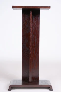 Pamono Art Deco Oak Pedestal, 1930s> Pedestals And Columns