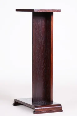 Pamono Art Deco Oak Pedestal, 1930s><noscript><img width=