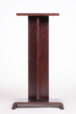 Pamono Art Deco Oak Pedestal, 1930s><noscript><img width=