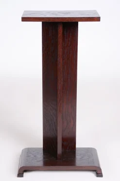 Pamono Art Deco Oak Pedestal, 1930s><noscript><img width=