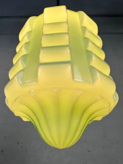 Pamono Art Deco Opaline Green Skyscraper Pendant Lamp, 1920s><noscript><img width=