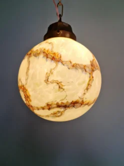 Pamono Art Deco Pendant Light in Speckled Satin Opaline, 1930s><noscript><img width=