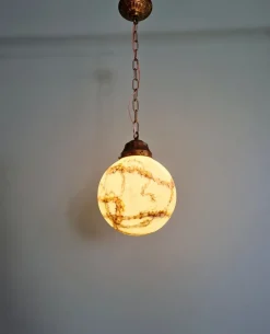 Pamono Art Deco Pendant Light in Speckled Satin Opaline, 1930s><noscript><img width=