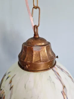 Pamono Art Deco Pendant Light in Speckled Satin Opaline, 1930s><noscript><img width=