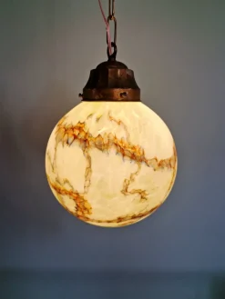 Pamono Art Deco Pendant Light in Speckled Satin Opaline, 1930s><noscript><img width=