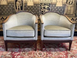 Pamono Art Deco Period Sofa and Armchairs, Set of 3><noscript><img width=