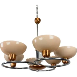 Discount Pamono Art Deco Pink Chandelier, 1930s
