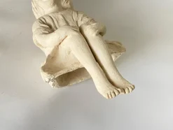 Best Pamono Art Deco Plaster Sitting Woman Sculpture, France, 1930