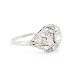 Online Pamono Art Deco Platinum and Diamond Ring, 20th Century