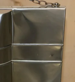 Pamono Art Deco Polished Chrome Fire Guard Screen with Bear on Top, 1920s><noscript><img width=