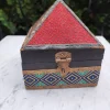Pamono Art Deco Pyramid Box with Brass Fittings on the Sides, 1940s> Trunks Crates & Baskets