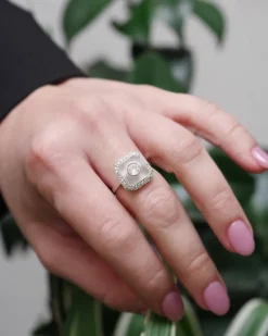 New Pamono Art Deco Rock Crystal Ring