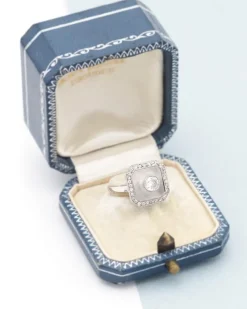 New Pamono Art Deco Rock Crystal Ring