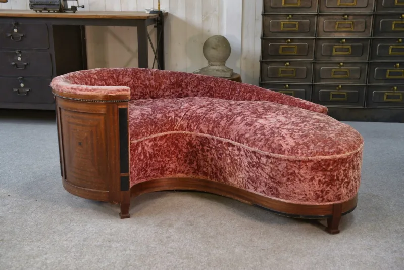 Pamono Art Deco Rognon Sofa in Mahogany Veneer, 1930s> Couches & Sofas