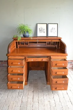 Online Pamono Art Deco Roller Shutter Secretaire in Oak