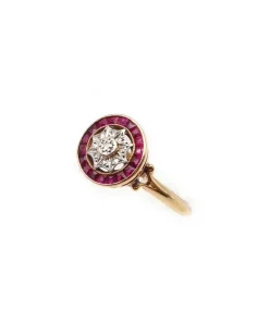 Best Pamono Art Deco Ruby and Diamond Ring