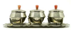 Hot Pamono Art Deco Salt Holder Set, Poland, 1950s, Set of 4