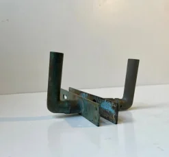 Pamono Art Deco Scandinavian Door Handles in Brass, 1930s, Set of 8><noscript><img width=