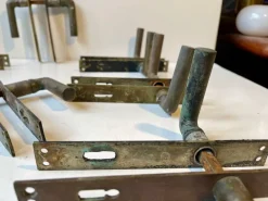 Pamono Art Deco Scandinavian Door Handles in Brass, 1930s, Set of 8><noscript><img width=