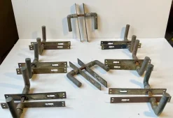 Pamono Art Deco Scandinavian Door Handles in Brass, 1930s, Set of 8><noscript><img width=