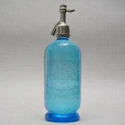 Pamono Art Deco Selzer Blue Soda Syphon by E. Kiehl Strassbourg Neudorf> Bottles, Carafes & Jugs