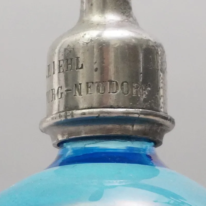 Pamono Art Deco Selzer Blue Soda Syphon by E. Kiehl Strassbourg Neudorf> Bottles, Carafes & Jugs