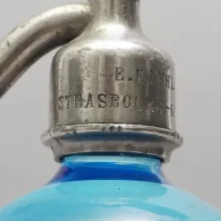 Pamono Art Deco Selzer Blue Soda Syphon by E. Kiehl Strassbourg Neudorf><noscript><img width=