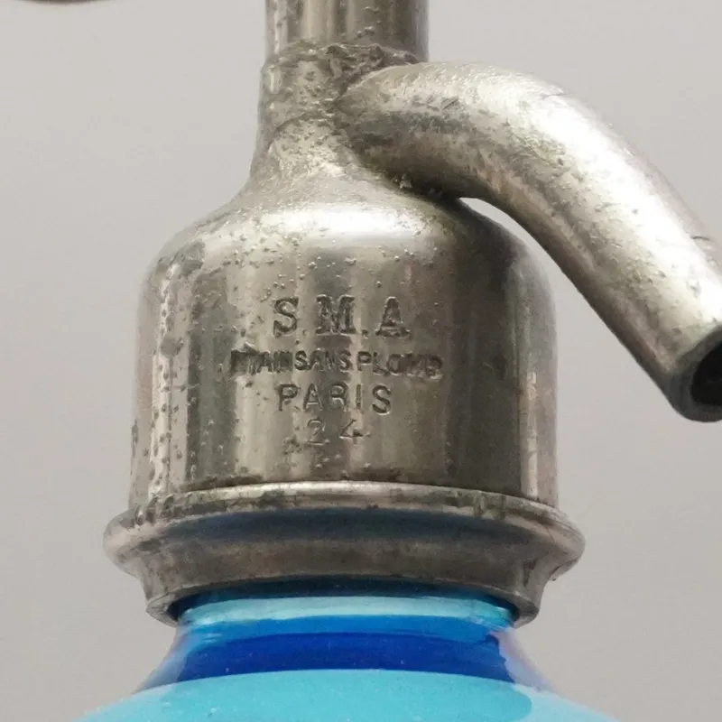 Pamono Art Deco Selzer Blue Soda Syphon by E. Kiehl Strassbourg Neudorf> Bottles, Carafes & Jugs