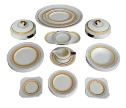 Pamono Art Deco Service from Royal Doulton, 1930s, Set of 27> Dinner Plates & Bowls