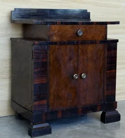 Pamono Art Deco Side Cabinets or Nightstands with Ebonized Details and Drawers, 1950s, Set of 2