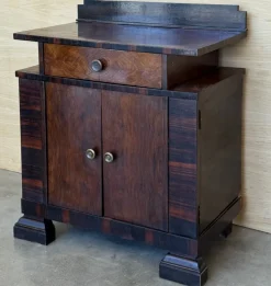Pamono Art Deco Side Cabinets or Nightstands with Ebonized Details and Drawers, 1950s, Set of 2