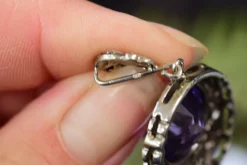Pamono Art Deco Silver and Amethyst Pendant by Lespous Maurice, France, 1920s><noscript><img width=
