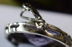 Pamono Art Deco Silver and Amethyst Pendant by Lespous Maurice, France, 1920s><noscript><img width=
