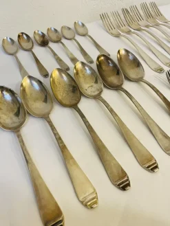 Pamono Art Deco Silver Cutlery, 1920s, Set of 36><noscript><img width=