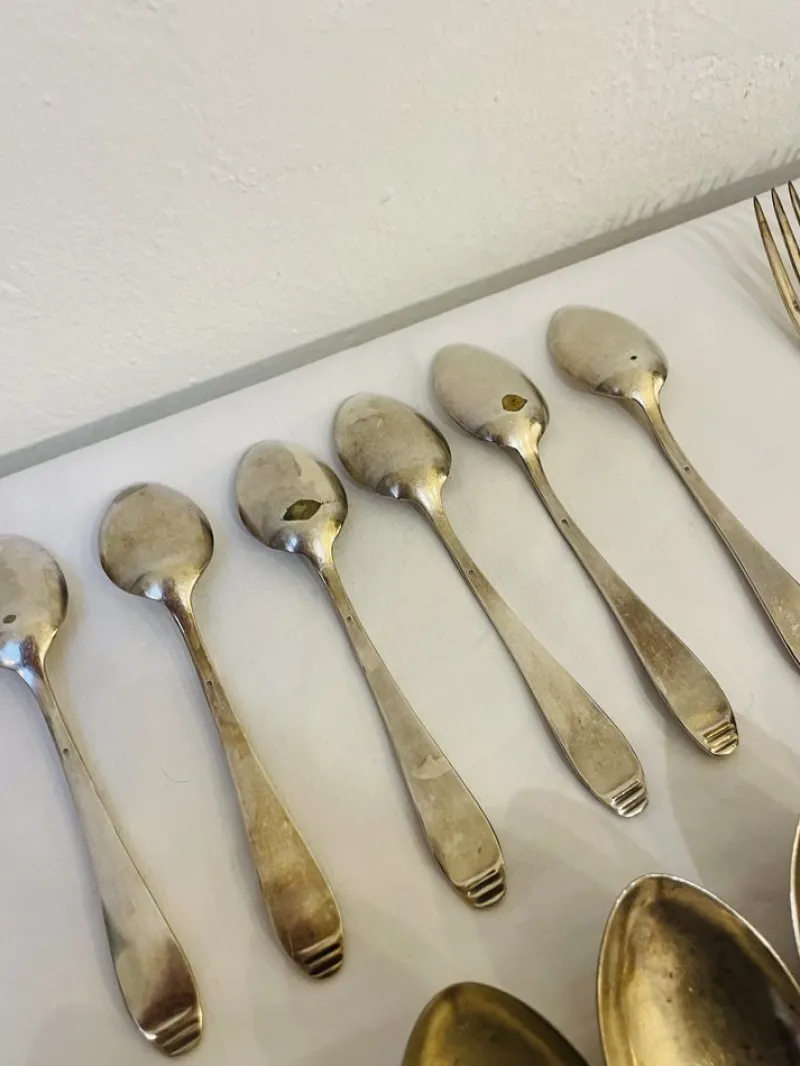 Pamono Art Deco Silver Cutlery, 1920s, Set of 36> Cutlery & Serving Utensils