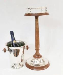 Pamono Art Deco Silver Plated Champagne Bucket Stand><noscript><img width=