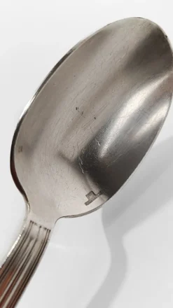 Pamono Art Deco Silver-Plated Flatware by Luc Lanel for Christofle, 1930s, Set of 32><noscript><img width=