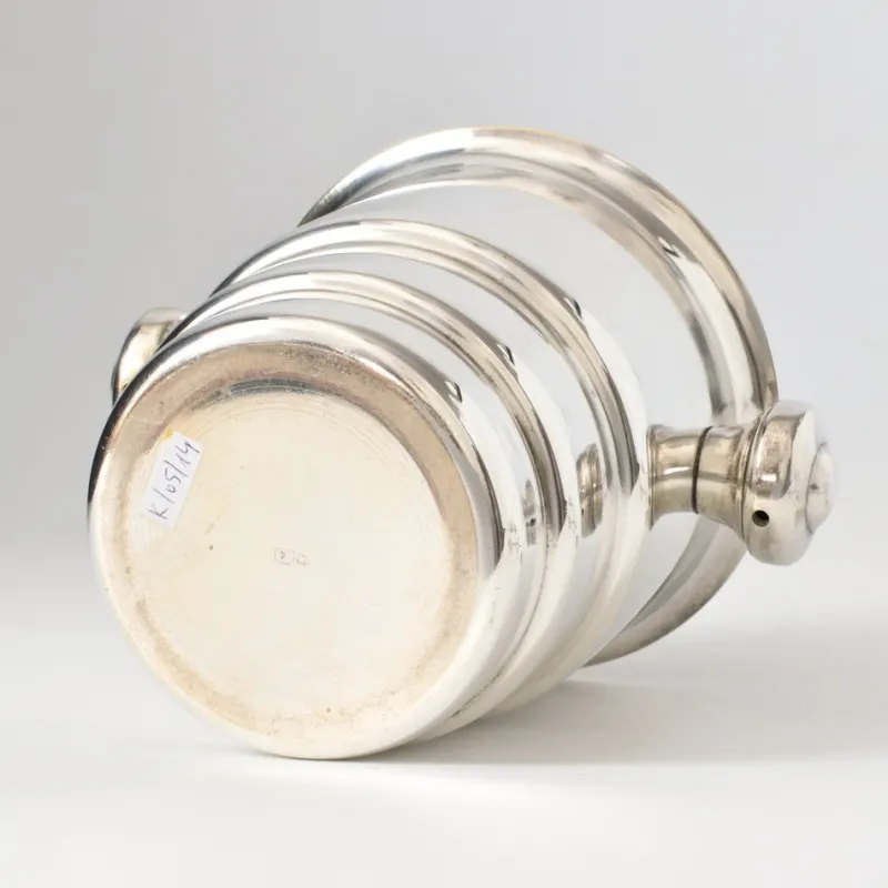 Online Pamono Art Deco Silver-Plated Ice Bucket with Mechanical Tongs, 1930s, Set of 2