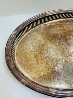 Pamono Art Deco Silver-Plated Tray from Christofle Fleuron, 1920s><noscript><img width=