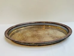 Pamono Art Deco Silver-Plated Tray from Christofle Fleuron, 1920s><noscript><img width=