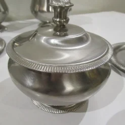 Pamono Art Deco Stainless Steel Coffee & Tea Set from Létang & Rémy, 1980s, Set of 6><noscript><img width=