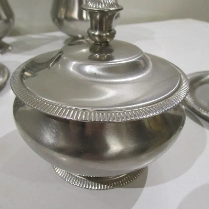 Pamono Art Deco Stainless Steel Coffee & Tea Set from Létang & Rémy, 1980s, Set of 6> Coffee & Tea Service