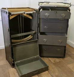 Pamono Art Deco Steamer Trunk by Hartman Luggage Co., 1890s><noscript><img width=