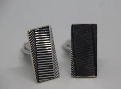 Pamono Art Deco Sterling Silver Cufflinks, 1930s, Set of 2><noscript><img width=
